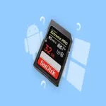 SanDisk 64GB SD 記憶卡讀取錯誤圖示,帶有紅色警告驚嘆號。